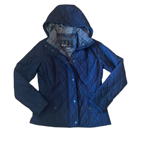 Barbour Jackets & Blazers - Barbour Black Quilted Jacket Winter Tartan Women’s Size 6